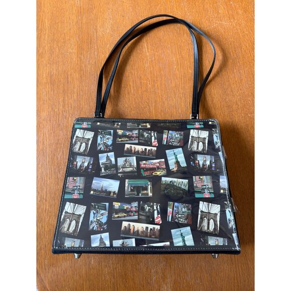 Vintage Prezzo NYC Design Shoulder Bag With Travel & Postcard Collage - Picture 1 of 6